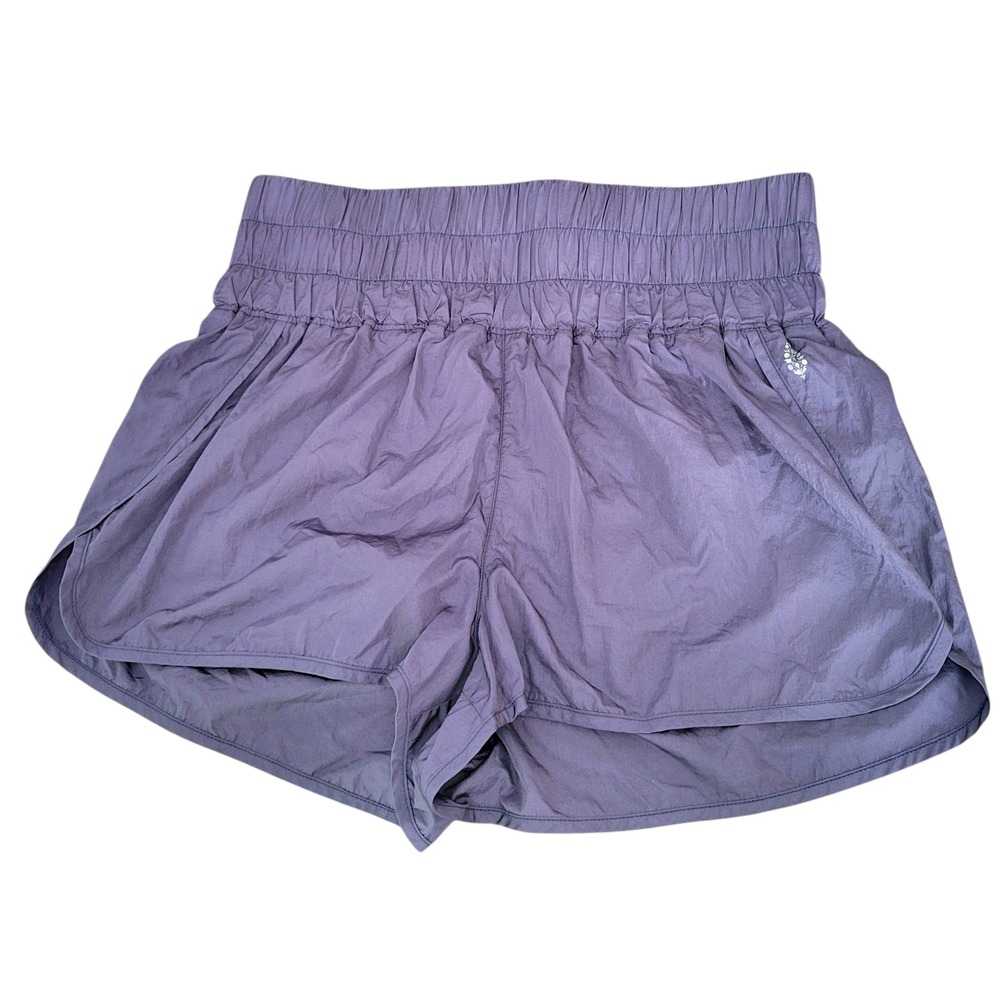 Free People Movement Shorts Purple XL Athletic High Waist Ruched Lightweight